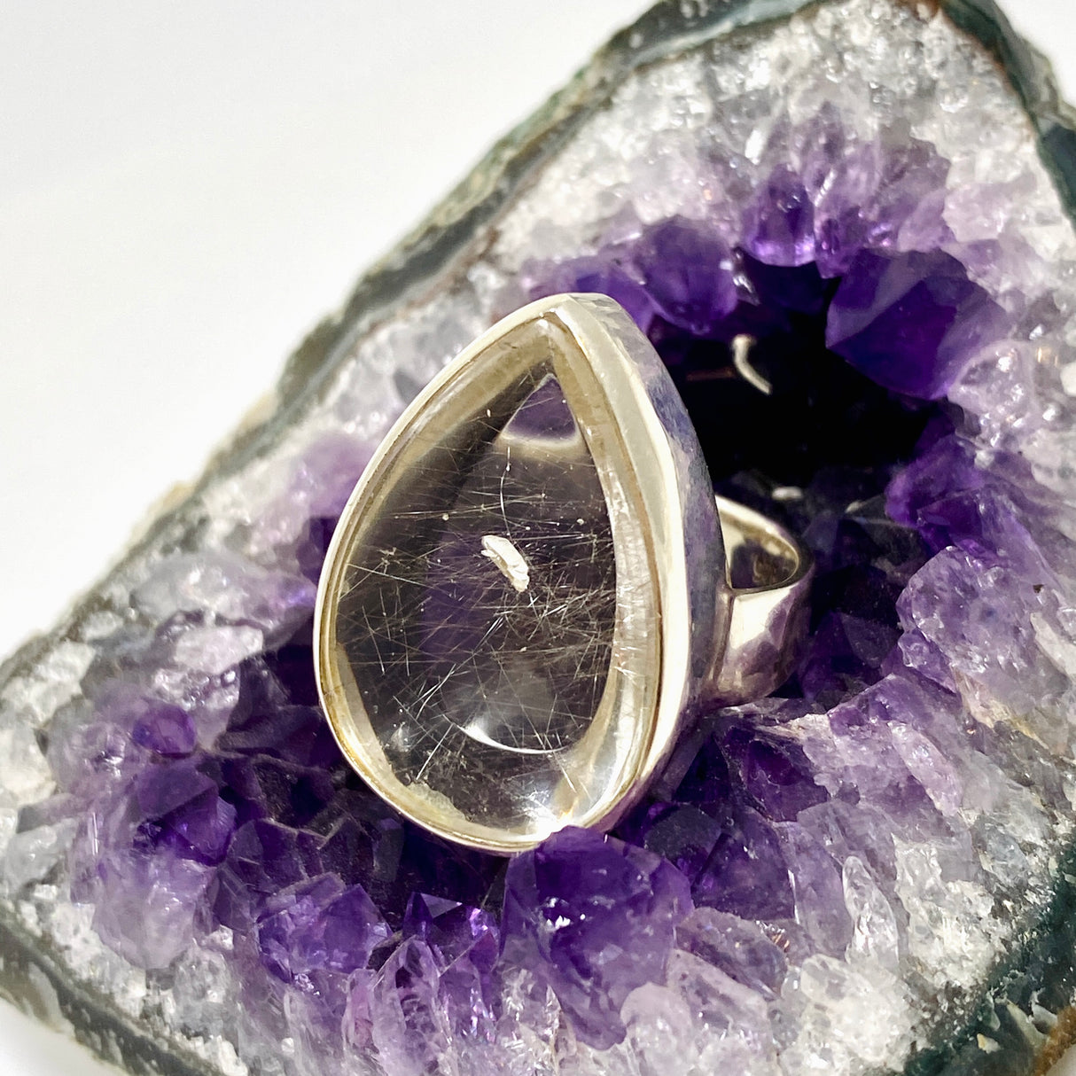 Manifestation Quartz Teardrop Cabochon Ring Size 9.5 PRGJ1041