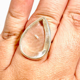 Manifestation Quartz Teardrop Cabochon Ring Size 9.5 PRGJ1041