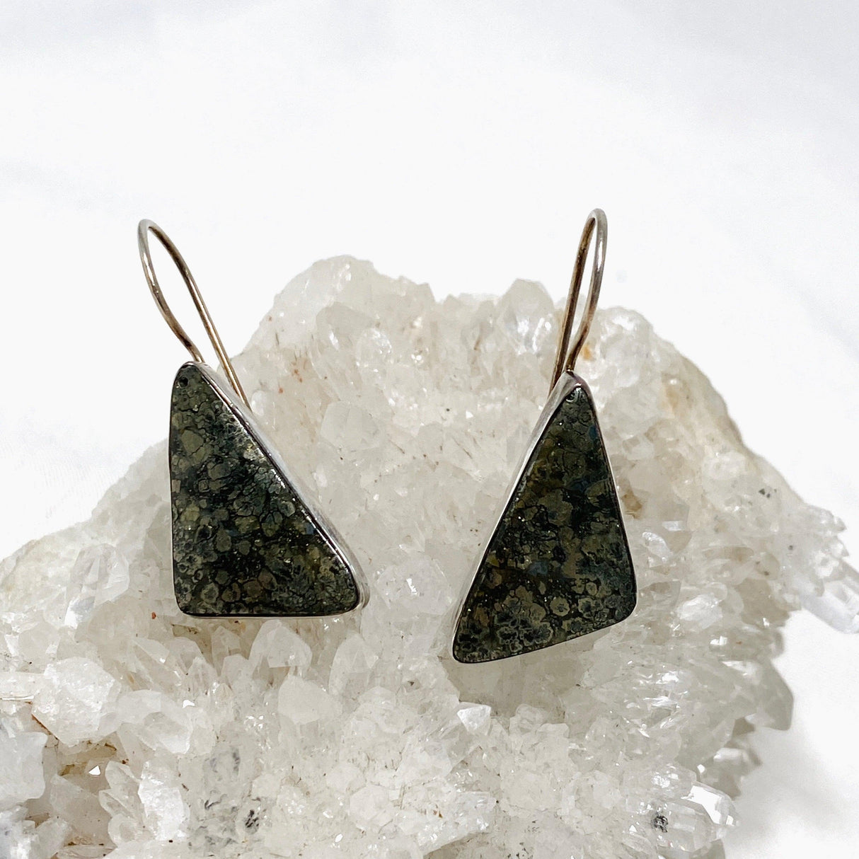 Marcasite in Agate Freeform earrings KEGJ675 - Nature's Magick