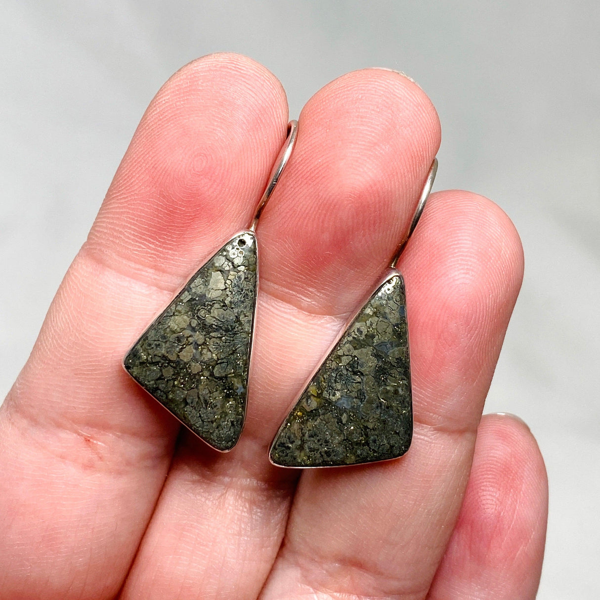 Marcasite in Agate Freeform earrings KEGJ675 - Nature's Magick