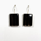 Midnight Obsidian fixed hook rectangular earrings KEGJ1351 - Nature's Magick