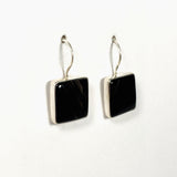 Midnight Obsidian fixed hook square earrings KEGJ1350 - Nature's Magick