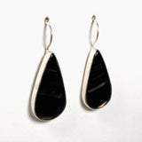 Midnight Obsidian fixed hook teardrop earrings KEGJ1352 - Nature's Magick