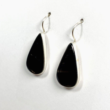 Midnight Obsidian fixed hook teardrop earrings KEGJ1352 - Nature's Magick