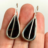 Midnight Obsidian fixed hook teardrop earrings KEGJ1352 - Nature's Magick