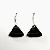 Midnight Obsidian fixed hook triangular earrings KEGJ1354 - Nature's Magick