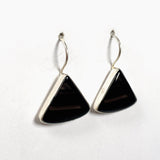 Midnight Obsidian fixed hook triangular earrings KEGJ1354 - Nature's Magick