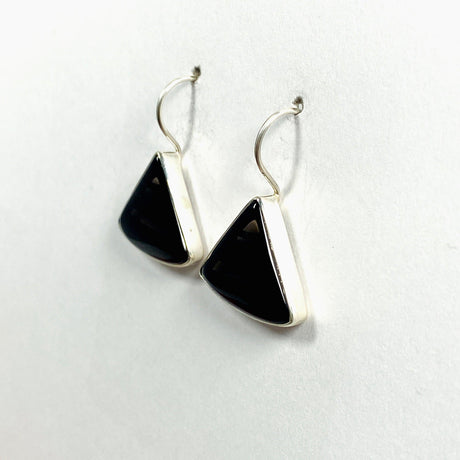 Midnight Obsidian fixed hook triangular earrings KEGJ1354 - Nature's Magick