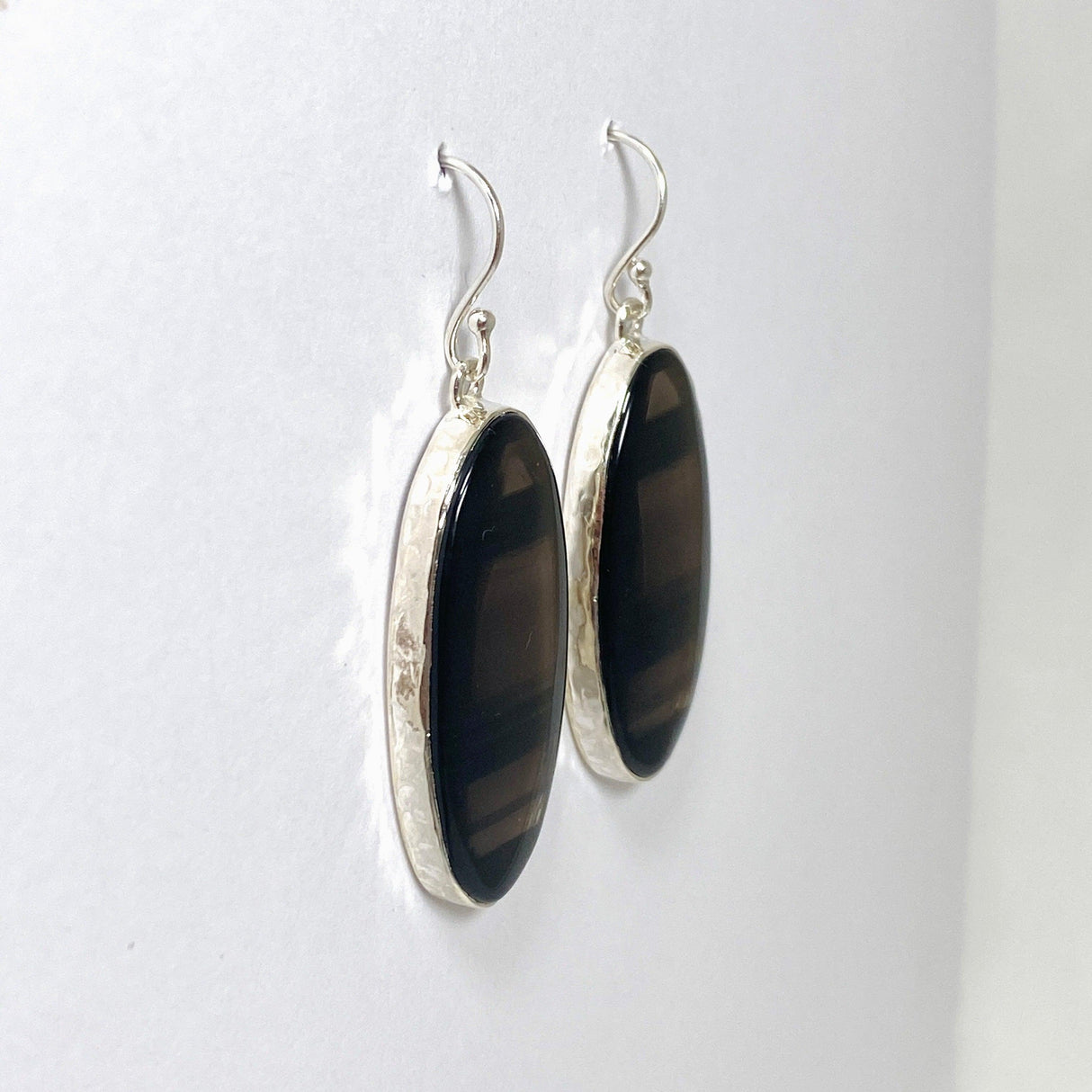 Midnight Obsidian Oval Earrings KEGJ1495 - Nature's Magick