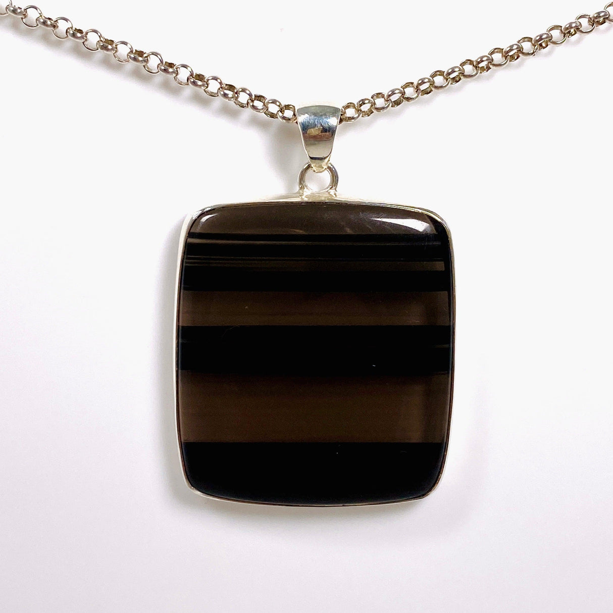 Midnight Obsidian rectangular pendant KPGJ3903 - Nature's Magick