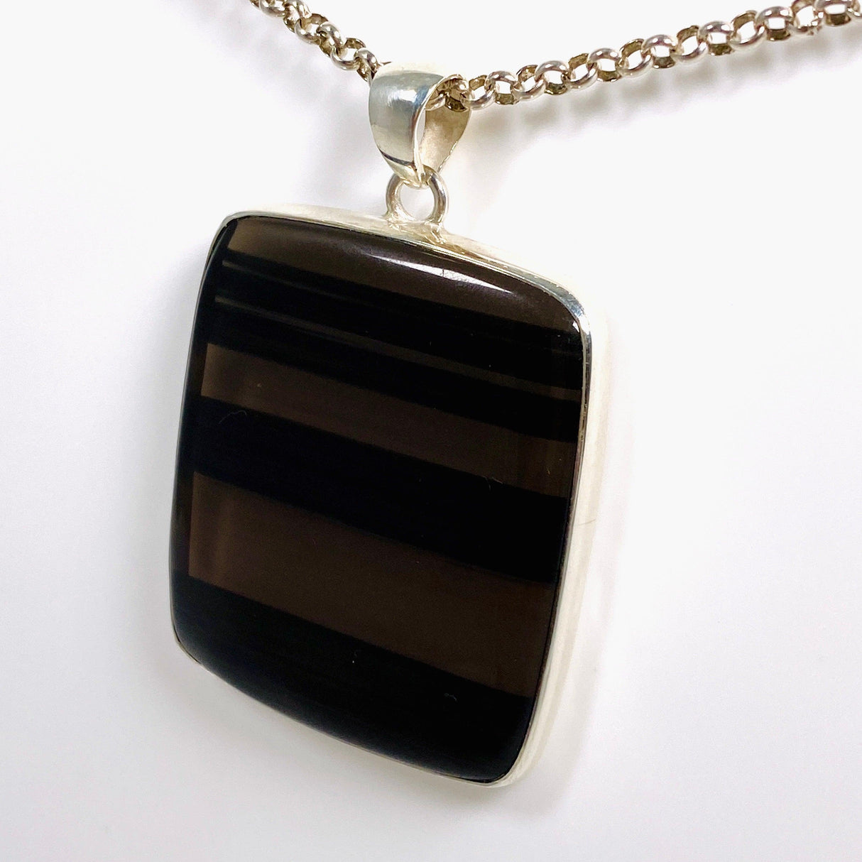 Midnight Obsidian rectangular pendant KPGJ3903 - Nature's Magick