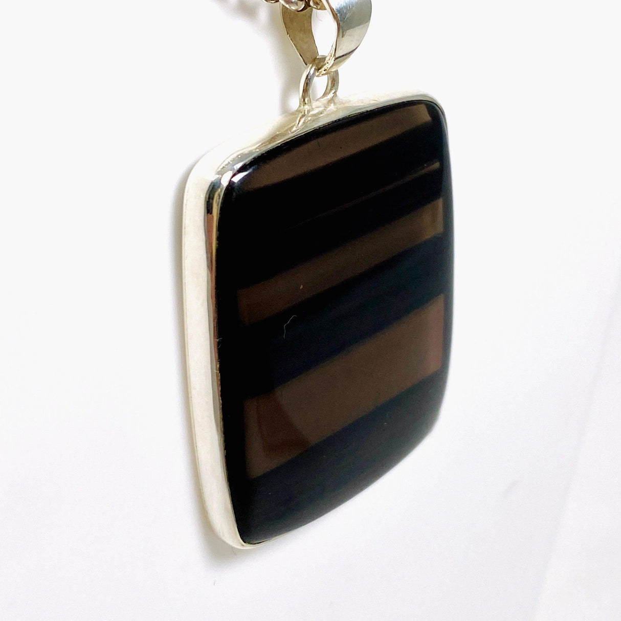 Midnight Obsidian rectangular pendant KPGJ3903 - Nature's Magick