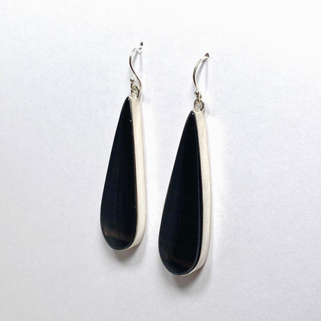 Midnight Obsidian Teardrop Earrings KEGJ1497 - Nature's Magick