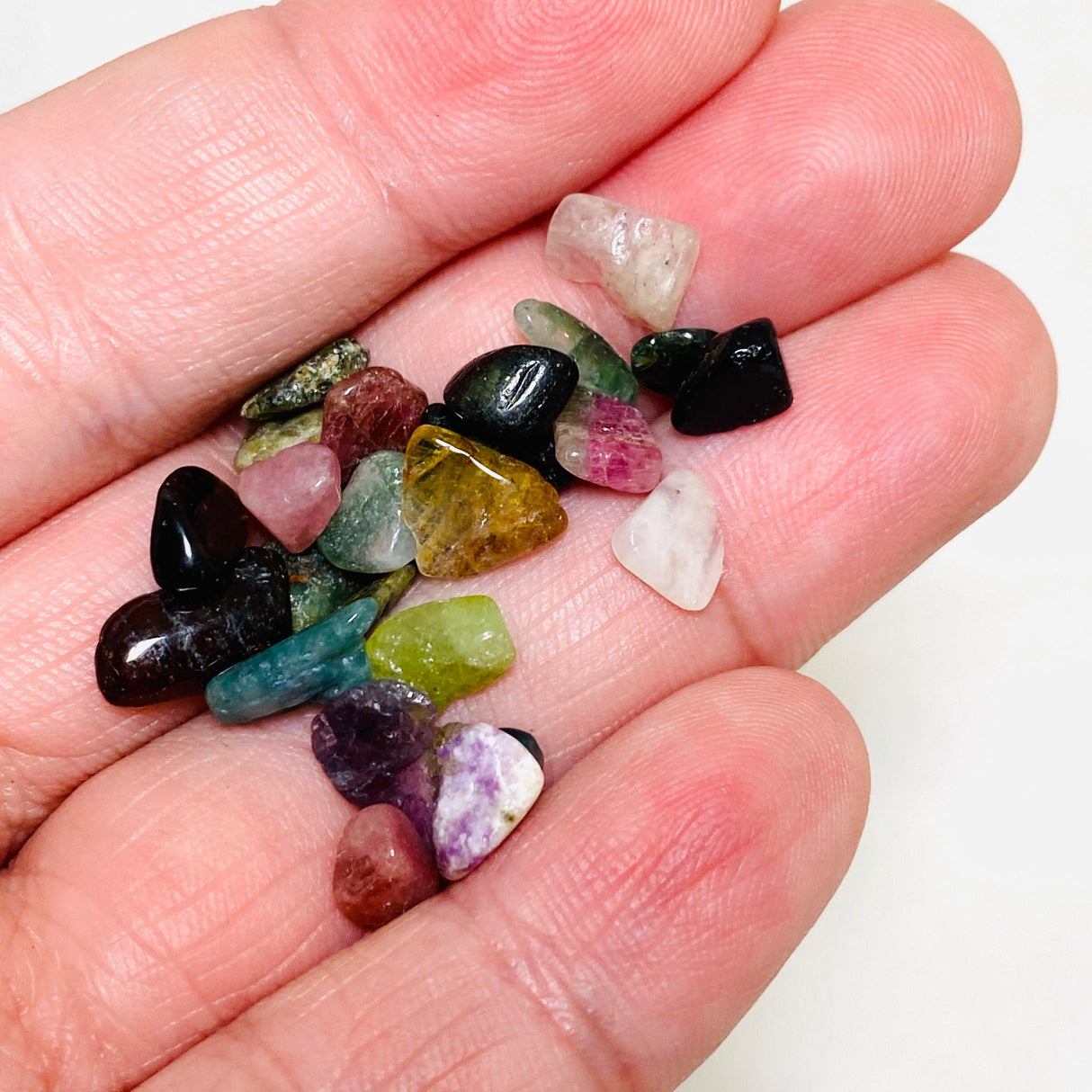 Mini Tumbled Stones (Chips) 50g - Watermelon Tourmaline - Nature's Magick