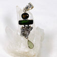 Moldavite, Campo del Cielo Meteorite, Green Tourmaline & Smokey Quartz pendant - Nature's Magick