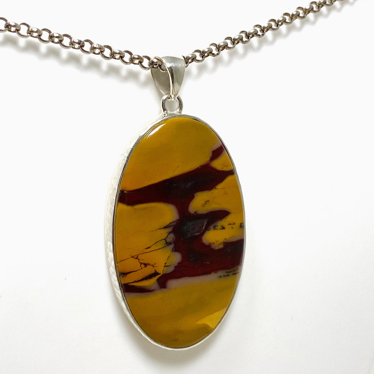 Mookaite Oval Pendant in a Hammered Setting KPGJ4409 - Nature's Magick