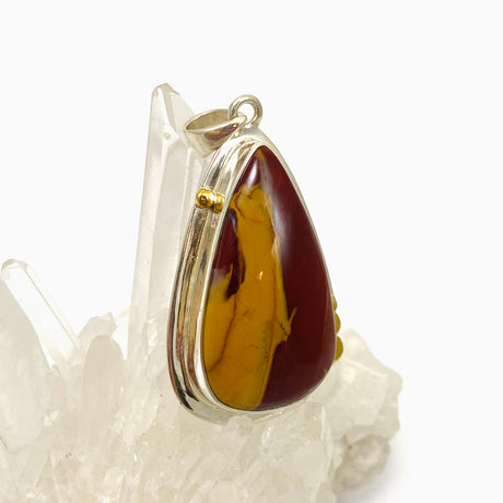 Mookaite Teardrop Cabochon Pendant with Brass Accents KPGJ4840