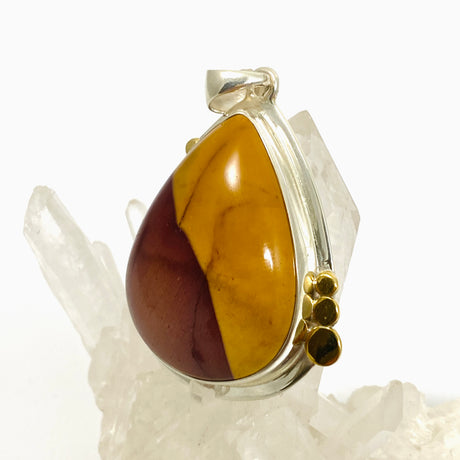 Mookaite Teardrop Cabochon Pendant with Brass Accents KPGJ4841