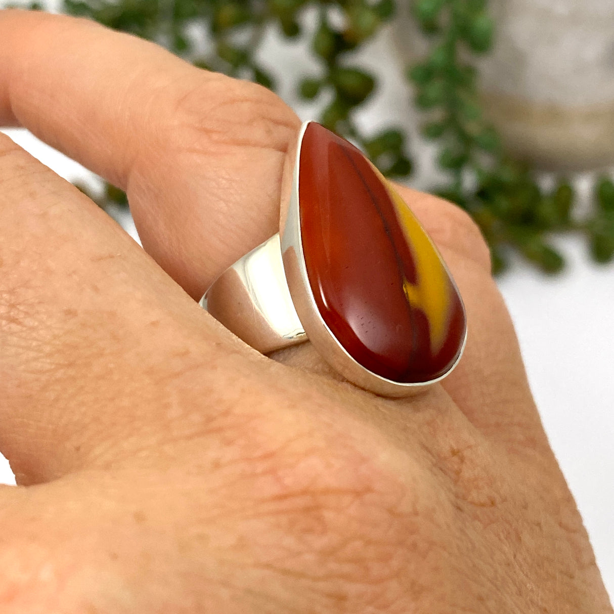 Mookaite Teardrop Cabochon Ring Size 7 KRGJ3390