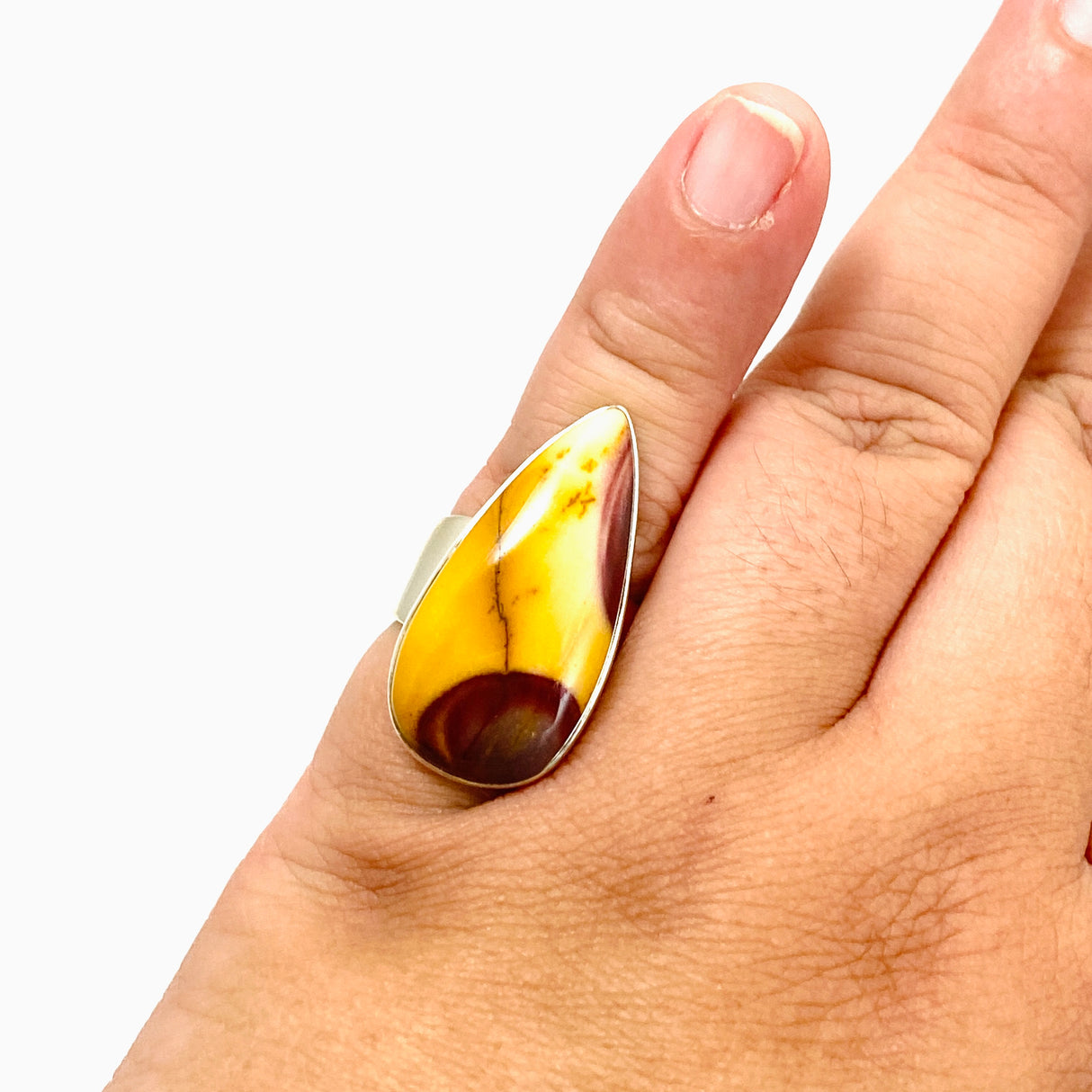 Mookaite Teardrop Cabochon Ring Size 8 KRGJ3389