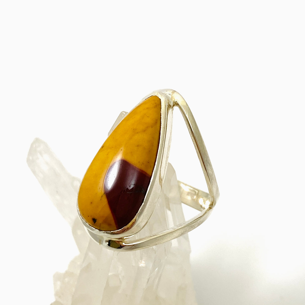 Mookaite Teardrop Cabochon Split Band Ring Size 10 KRGJ3388