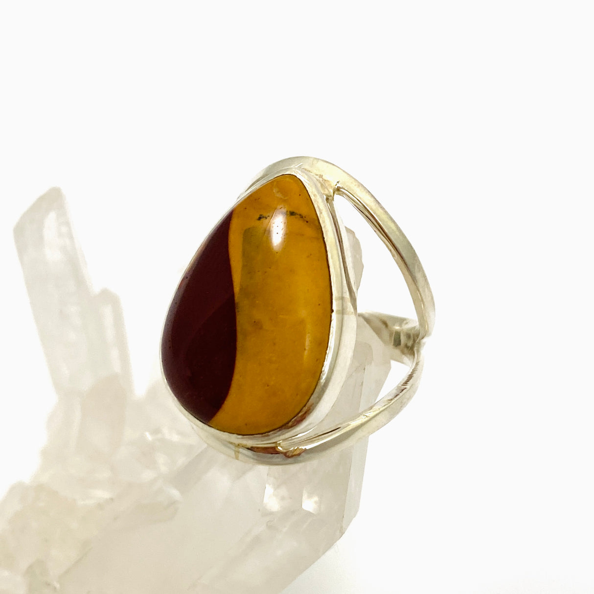 Mookaite Teardrop Cabochon Split Band Ring Size 7 KRGJ3386