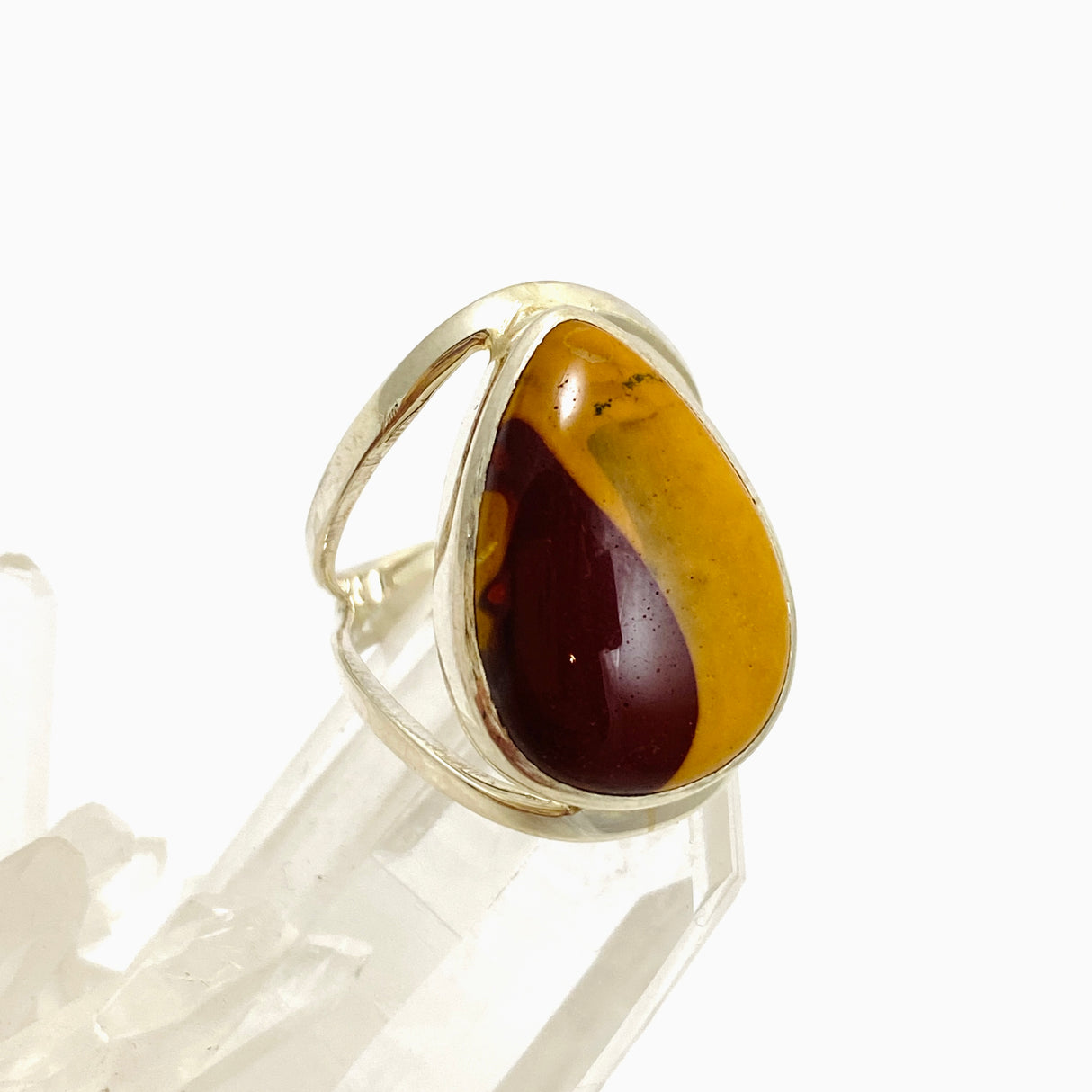 Mookaite Teardrop Cabochon Split Band Ring Size 7 KRGJ3386