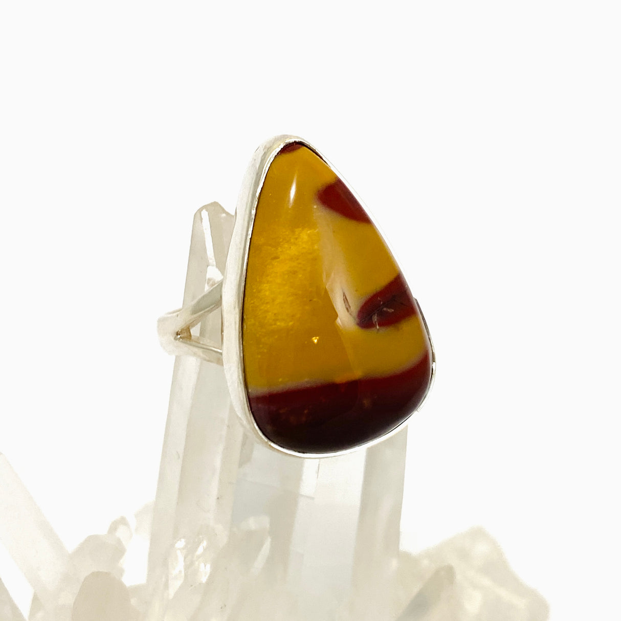 Mookaite Teardrop Cabochon Split Band Ring Size 8 KRGJ3387