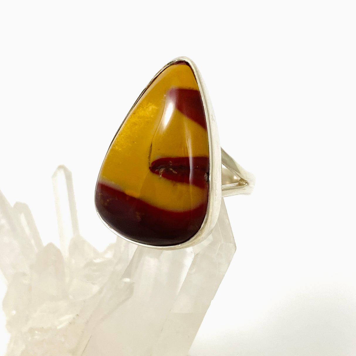 Mookaite Teardrop Cabochon Split Band Ring Size 8 KRGJ3387