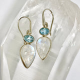 Moonstone and Blue Topaz Faceted Multi-stone Earrings PEGJ396