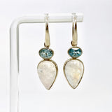 Moonstone and Blue Topaz Faceted Multi-stone Earrings PEGJ396