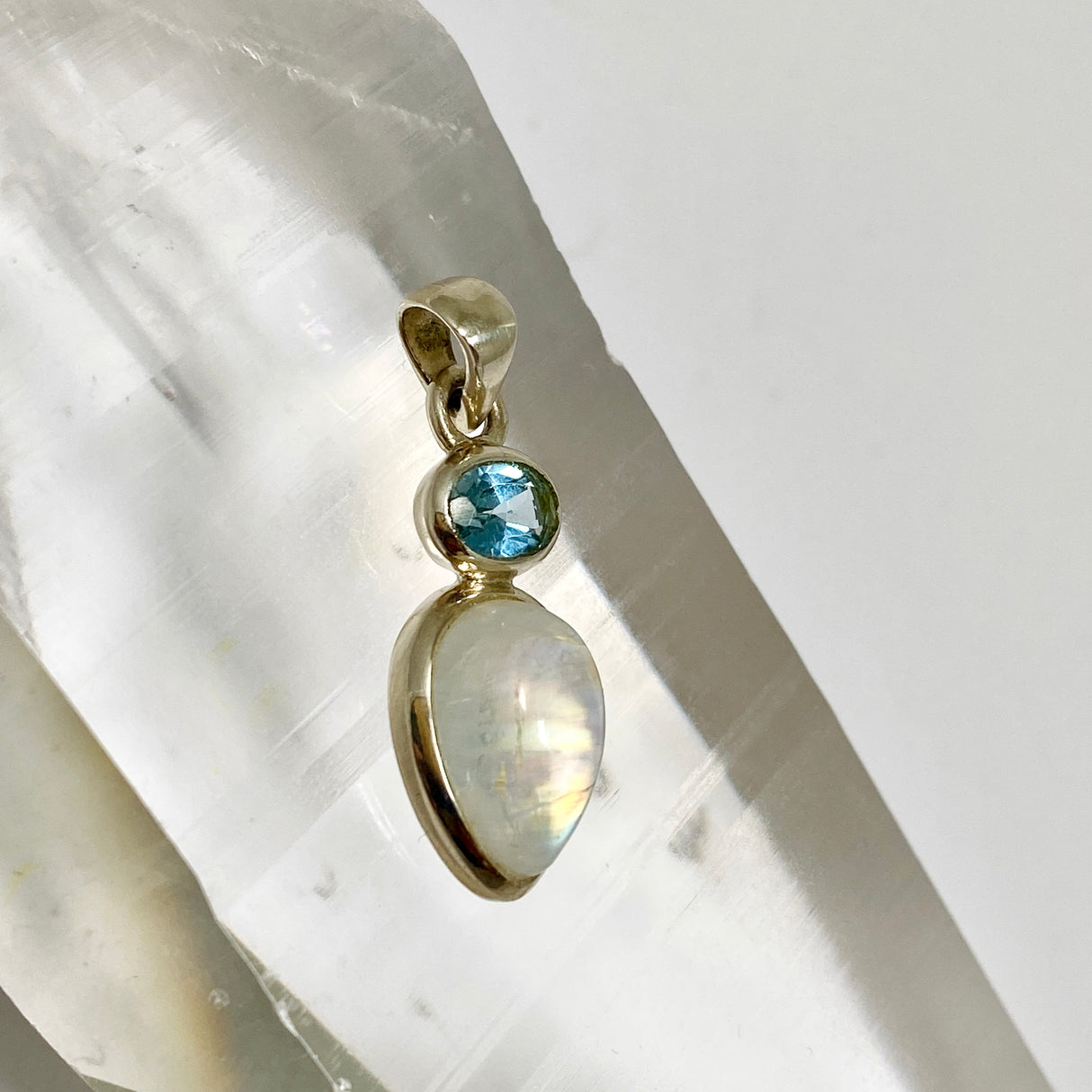 Moonstone and Blue Topaz Multi-stone Pendant PPGJ1190
