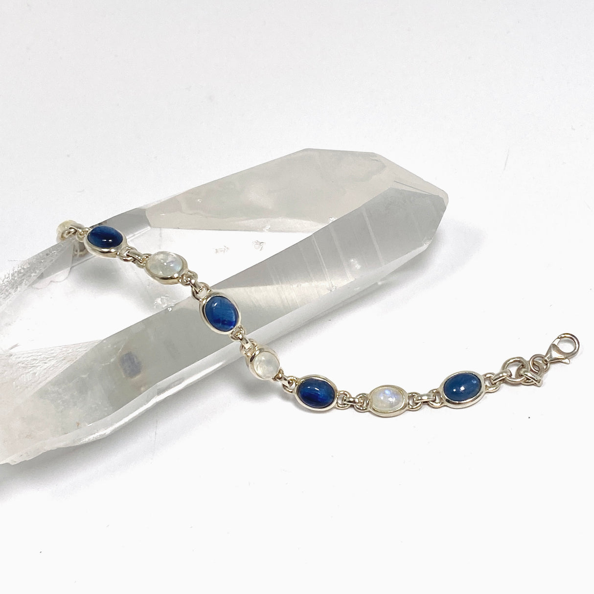 Moonstone and Kyanite Oval Cabochon Bracelet PBGJ042