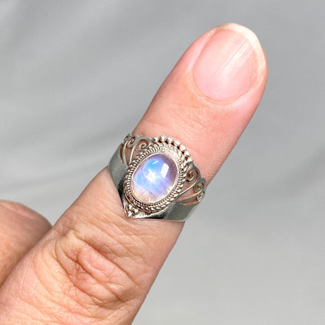 Moonstone Boho Style Oval Ring R3465 - Nature's Magick