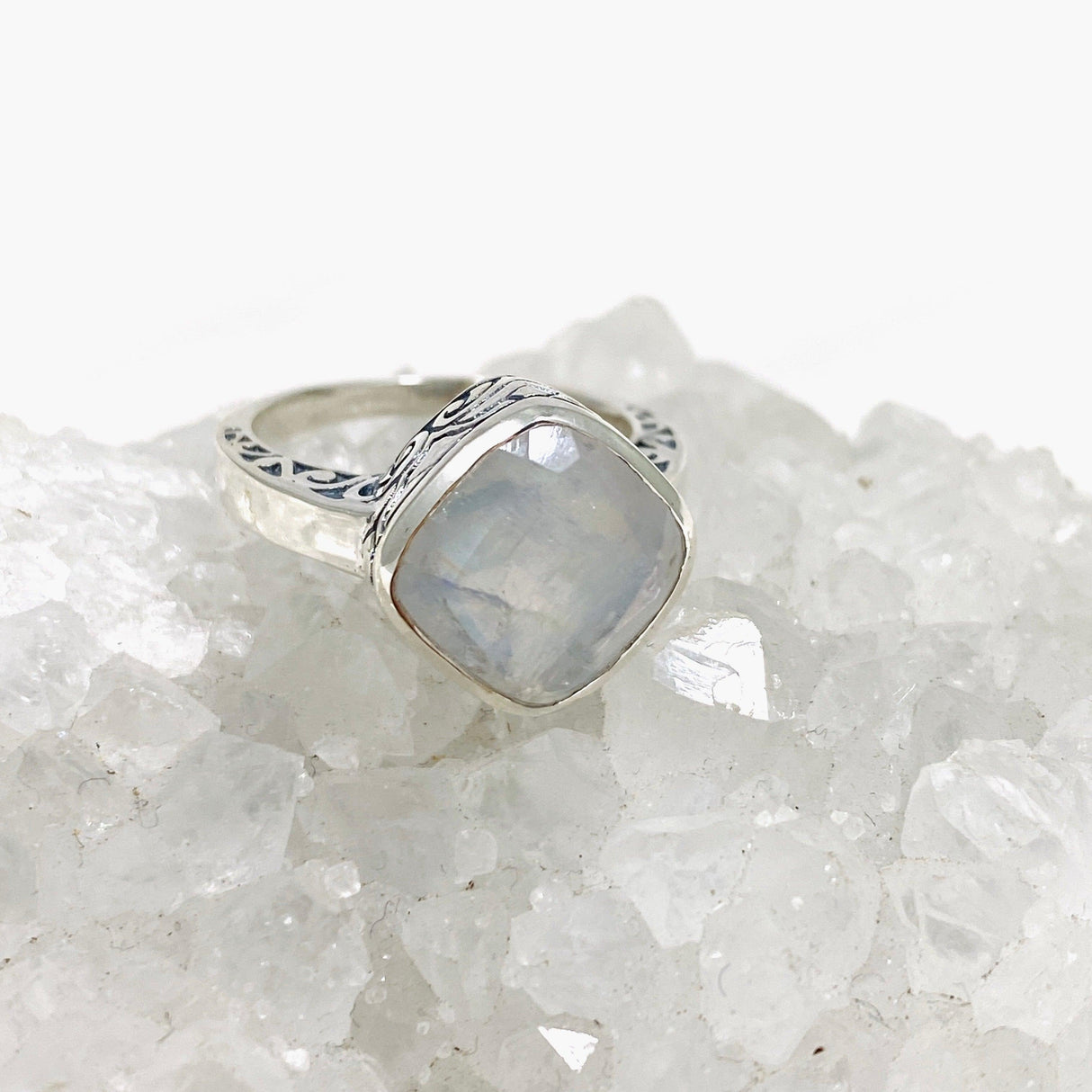 Moonstone Boho Style Square Ring R3911 - Nature's Magick