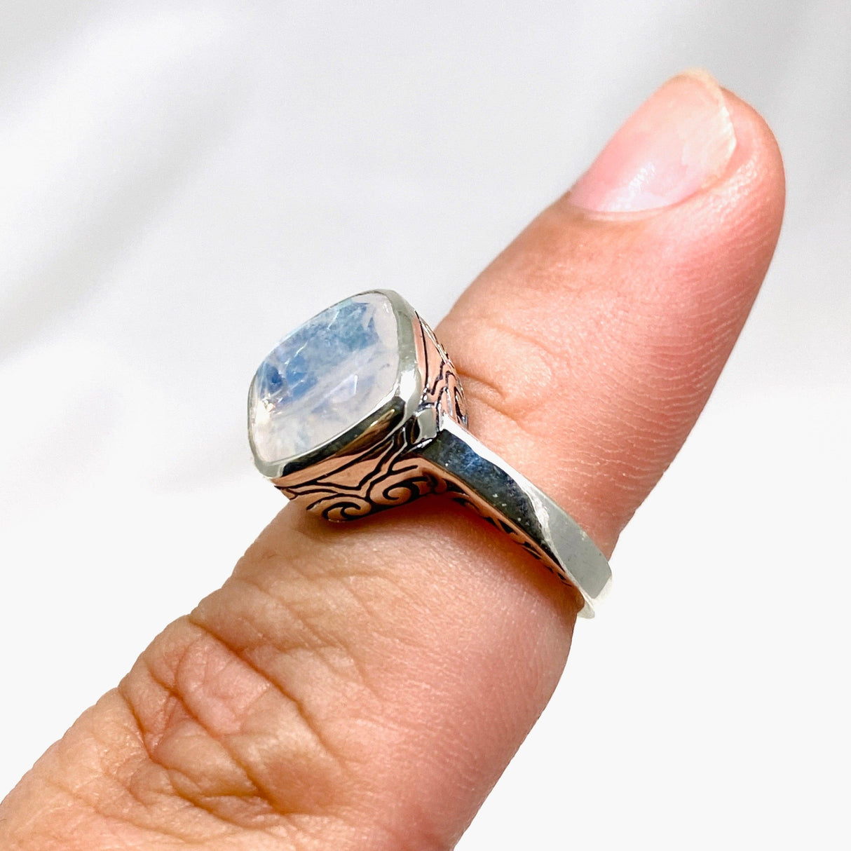 Moonstone Boho Style Square Ring R3911 - Nature's Magick