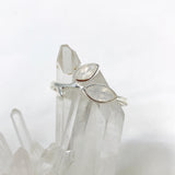 Moonstone Faceted Marquise Multistone Leaf Ring R3735 - Nature's Magick