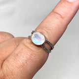 Moonstone Faceted Oval Decorative Split Band Ring R3861 - Nature's Magick