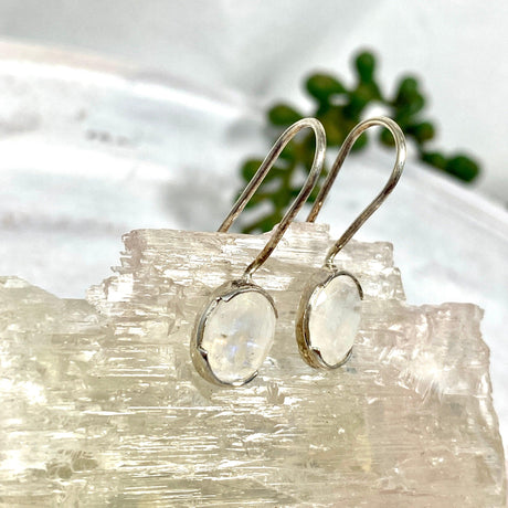 Moonstone faceted oval earrings KEGJ887 - Nature's Magick