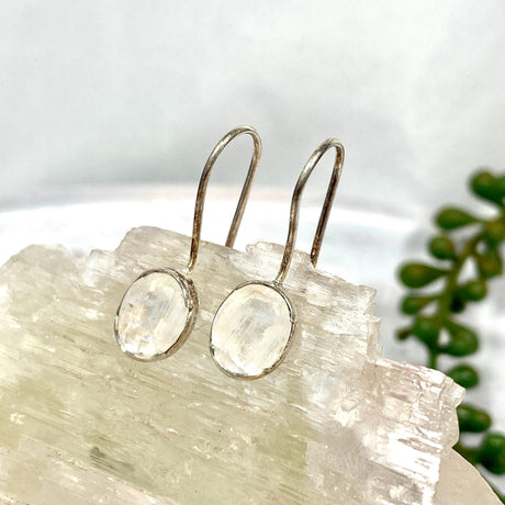 Moonstone faceted oval earrings KEGJ887 - Nature's Magick