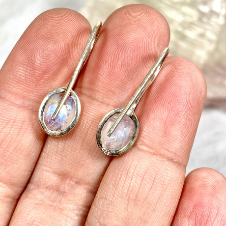 Moonstone faceted oval earrings KEGJ887 - Nature's Magick