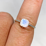 Moonstone Faceted Square Solitare Ring R4806 - Nature's Magick