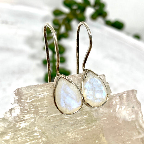 Moonstone faceted teardrop earrings KEGJ888 - Nature's Magick