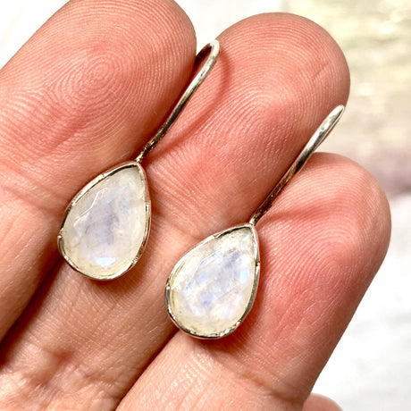 Moonstone faceted teardrop earrings KEGJ888 - Nature's Magick