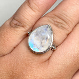 Moonstone Faceted Teardrop Ring in a Decorative Setting R3817 - Nature's Magick