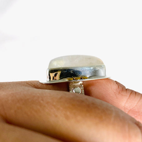 Moonstone Freeform Ring with Brass Detailing s.10 KRGJ3035 - Nature's Magick