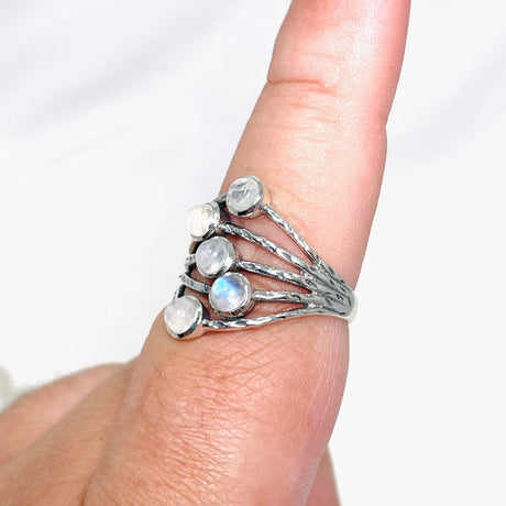 Moonstone Multi-stone Faceted Gemstone Ring R3875 - Nature's Magick