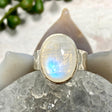 Moonstone oval beaten band ring s.8 KRGJ1783 - Nature's Magick