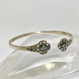 Moonstone Oval Cabochon Decorative Cuff Bangle PBGJ043