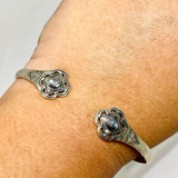 Moonstone Oval Cabochon Decorative Cuff Bangle PBGJ043